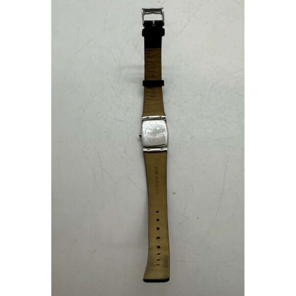 Skagen Denmark Steel Diamond Mother or Pearl Face Women's Watch Black Leather - Picture 4 of 7